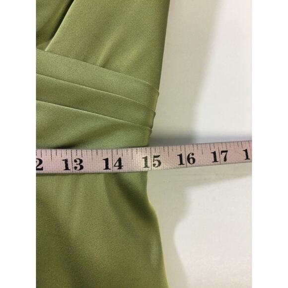 AW BRIDAL SZ 10 L fennel seed green Theodora wedding bridesmaid maxi dress b37 - Picture 8 of 10